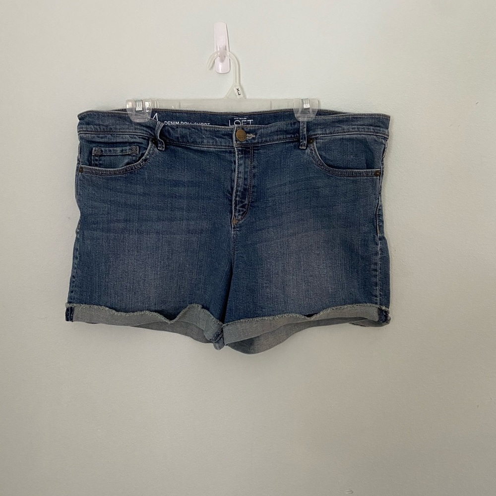 Loft denim roll shorts size 14